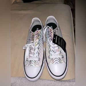 Converse all star vans with rainbow lines